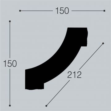 Декоративный угол к молдингу Bello Deco (Белло Деко) PS М10У1 150х150 мм, 00-00103924