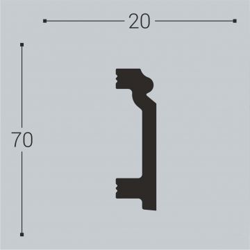 Плинтус напольный Bello Deco (Белло Деко) XPS BD П7 2000х20х70 мм, Белый 00-00106473