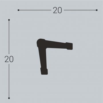 Угол из дюрополимера Bello Deco (Белло Деко) XPS BD У1 2000х20х20 мм, 00-00004604
