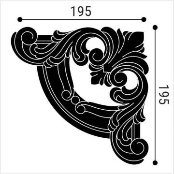 Декоративный угол к молдингу накладной Bello Deco (Белло Деко) PS М12У3 195х195 мм, КА-00000777