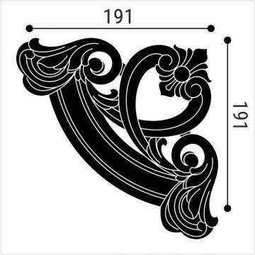 Декоративный угол к молдингу накладной Bello Deco (Белло Деко) PS М12У4 191х191 мм, КА-00000802