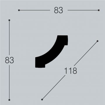 Декоративный угол к молдингу Bello Deco (Белло Деко) PS М14У1 83х93 мм, 00-00104394