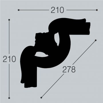 Декоративный угол к молдингу Bello Deco (Белло Деко) PS М15У2 210х210 мм, 00-00105122