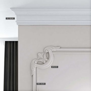 Декоративный угол к молдингу Bello Deco (Белло Деко) PS М15У2 210х210 мм, 00-00105122