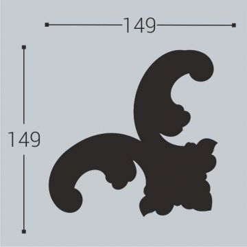 Декоративный угол к молдингу Bello Deco (Белло Деко) PS М3У1 149х149 мм, КА-00000734