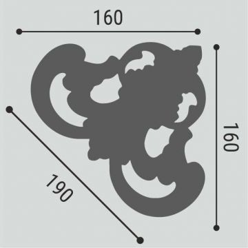 Декоративный угол к молдингу Bello Deco (Белло Деко) PS УУ2 160х160 мм, 00-00108239