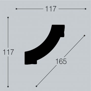 Декоративный угол к молдингу Bello Deco (Белло Деко) PU М15У1 117х117 мм, 00-00105121