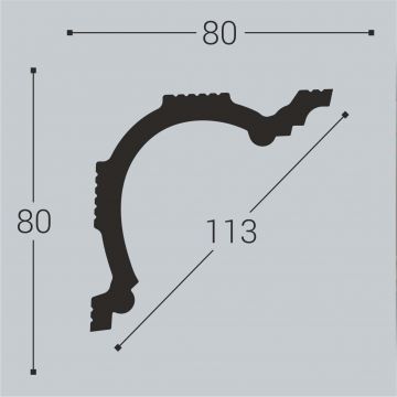 Карниз потолочный Bello Deco (Белло Деко) XPS BD К1 2000х80х80 мм, 00-00004633