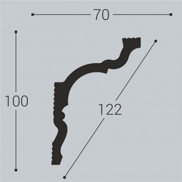Карниз потолочный Bello Deco (Белло Деко) XPS BD К10 2000х70х100 мм, 00-00004642