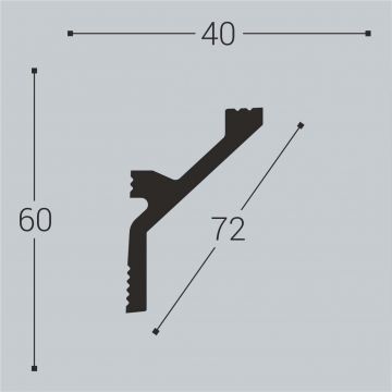 Карниз потолочный Bello Deco (Белло Деко) XPS BD К12 2000х40х60 мм, 00-00104335