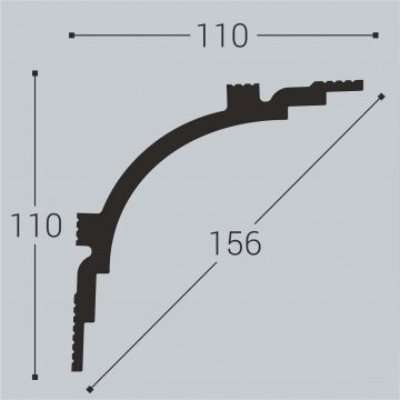 Карниз потолочный Bello Deco (Белло Деко) XPS BD К14 2000х110х110 мм, 00-00104360