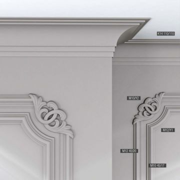 Карниз потолочный Bello Deco (Белло Деко) XPS BD К14 2000х110х110 мм, 00-00104360