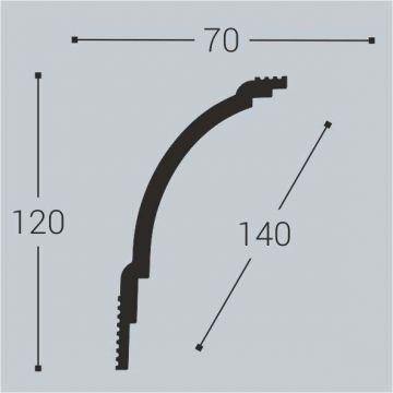 Карниз потолочный Bello Deco (Белло Деко) XPS BD К18 2000х70х120 мм, 00-00107158