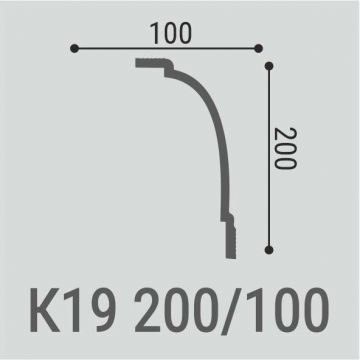 Карниз потолочный Bello Deco (Белло Деко) XPS BD К19 2000х100х200 мм, 00-00107797