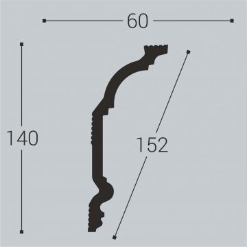 Карниз потолочный Bello Deco (Белло Деко) XPS BD К2 2000х60х140 мм, 00-00004634