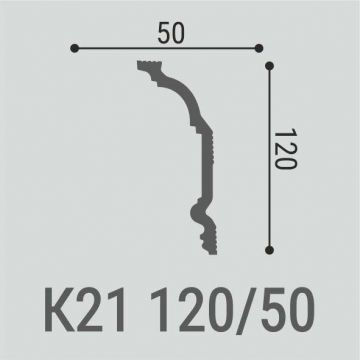 Карниз потолочный Bello Deco (Белло Деко) XPS BD К21 2000х50х120 мм, 00-00107617