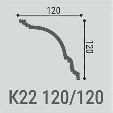Карниз потолочный Bello Deco (Белло Деко) XPS BD К22 2000х120х120 мм, КА-00000239