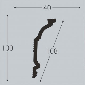 Карниз потолочный Bello Deco (Белло Деко) XPS BD К3 2000х40х100 мм, 00-00108512
