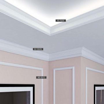 Карниз потолочный Bello Deco (Белло Деко) XPS BD К4 2000х50х100 мм, 00-00004636