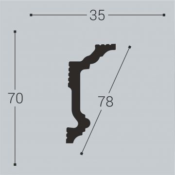 Карниз потолочный Bello Deco (Белло Деко) XPS BD К5 2000х35х70 мм, 00-00004637