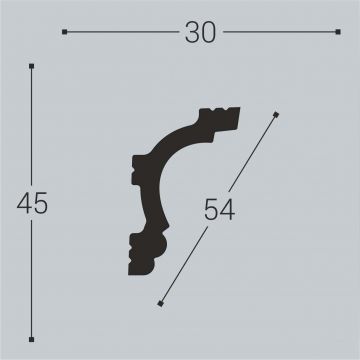Карниз потолочный Bello Deco (Белло Деко) XPS BD К8 2000х30х45 мм, 00-00004640
