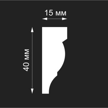 Молдинг Format (Формат) 18003d дюрополимер, 2000х15х40 мм, Белый