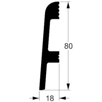 Плинтус напольный Format (Формат) 08014df дюрополимер, 2000х18х80 мм, Белый