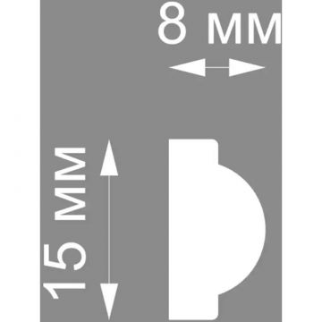 Молдинг Format (Формат) 15003d дюрополимер, 2000х8х15 мм, Белый
