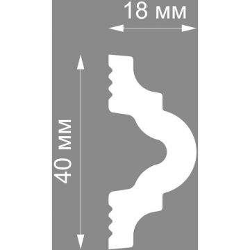 Молдинг Format (Формат) 18001d дюрополимер, 2000х18х40 мм, Белый
