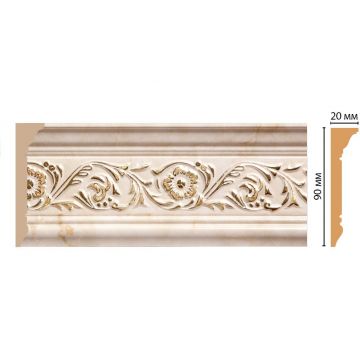 Плинтус потолочный Decomaster (Декомастер) 90х20х2400 мм D226-80 ДМ