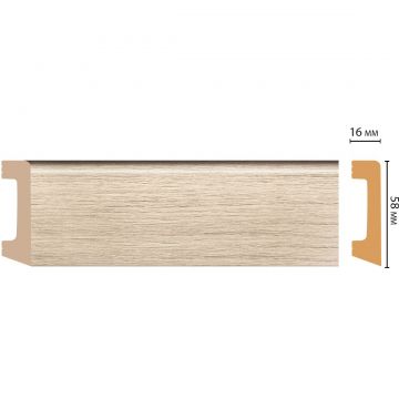 Плинтус напольный Decomaster (Декомастер) 58х16х2400 мм D234-72ДМ