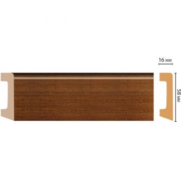 Плинтус напольный Decomaster (Декомастер) 58х16х2400 мм D234-75ДМ