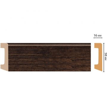 Плинтус напольный Decomaster (Декомастер) 58х16х2400 мм D234-966 ДМ