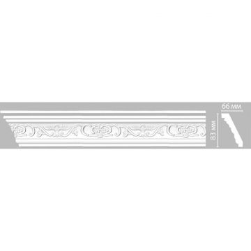 Плинтус потолочный с рисунком Decomaster (Декомастер) гибкий 83х66х2400 мм 95036F