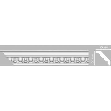 Плинтус потолочный с рисунком Decomaster (Декомастер) 55х55х2400 мм 95613
