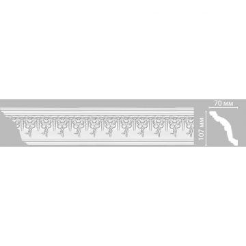Плинтус потолочный с рисунком Decomaster (Декомастер) 107х70х2400 мм 95696