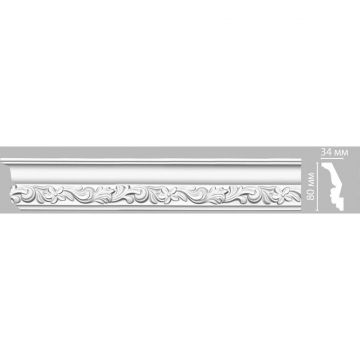Плинтус потолочный с рисунком Decomaster (Декомастер) 80х34х2400 мм DT-9829