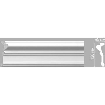 Молдинг гладкий Decomaster (Декомастер) 128х45х2400 мм 97207