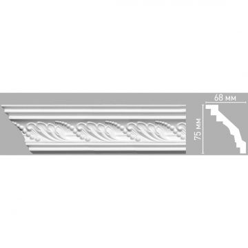 Плинтус потолочный с рисунком Decomaster (Декомастер) 75х68х2400 мм 95021