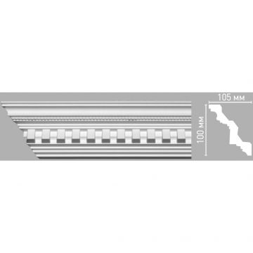 Плинтус потолочный с рисунком Decomaster (Декомастер) 105х100х2400 мм 95101