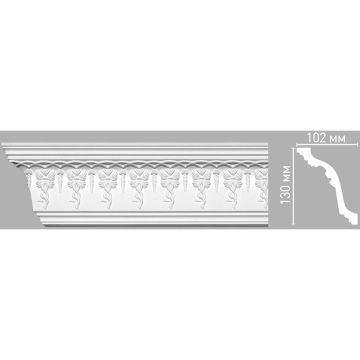 Плинтус потолочный с рисунком Decomaster (Декомастер) 130х102х2400 мм 95698
