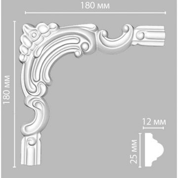 Угол Decomaster (Декомастер) 180х180х12 мм 97012-5