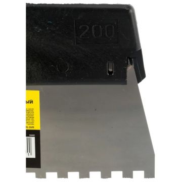 Шпатель фасадный Stayer (Стайер) Professional ProFlat, 200 мм, зуб 6 х 6 мм, пластиковая ручка, зубчатый, нержавеющий 1009-20-06