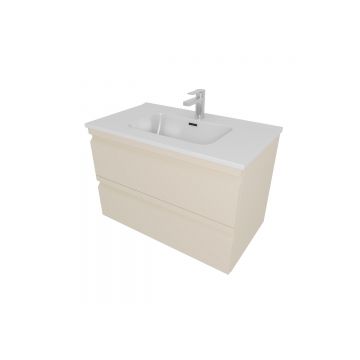 Комплект мебели Aquatek (Акватек):Тумба 80см ВЕГА с раковиной AQ0480-00, 2 ящика, цвет капучино светлый AQ77080-LC