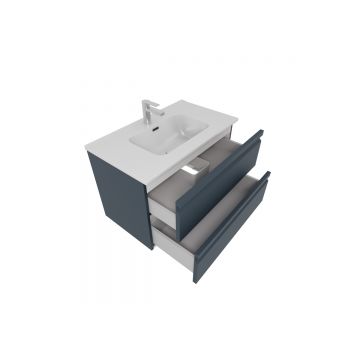 Комплект мебели Aquatek (Акватек): Тумба 80см ВЕГА с раковиной AQ0480-00, 2 ящика, цвет серый матовый AQ77080-MG