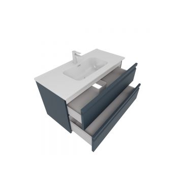 Комплект мебели Aquatek (Акватек): Тумба 100см ВЕГА с раковиной AQ4100-00, 2 ящика, цвет серый матовый AQ77100-MG
