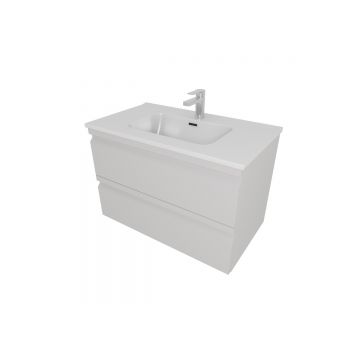 Комплект мебели Aquatek (Акватек): Тумба 80см ВЕГА с раковиной AQ0480-00, 2 ящика, цвет серый туман AQ77080-LG