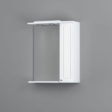 Частично зеркальный шкаф RedBlu by Damixa (Дамикса) Palace One, 60 см с подсветкой, белый глянцевый, M41MPR0601WG