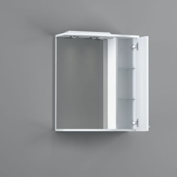 Частично зеркальный шкаф RedBlu by Damixa (Дамикса) Palace One, 60 см с подсветкой, белый глянцевый, M41MPR0601WG