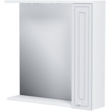 Частично зеркальный шкаф RedBlu by Damixa (Дамикса) Palace One, 75 см с подсветкой, белый глянцевый, M41MPR0751WG